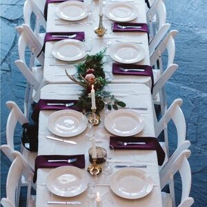 4 Ivory rectangular 60”X120” polyester tablecloths